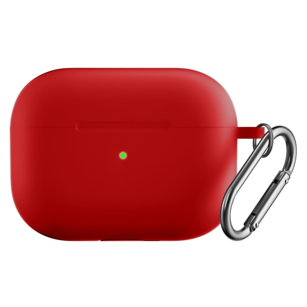 AirPods Pro 2 Silicone Cover with Carabiner Red