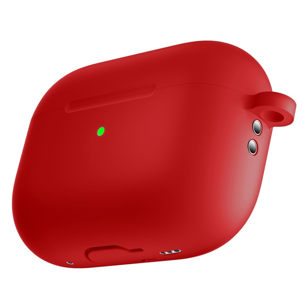 AirPods Pro 2 Silicone Cover with Carabiner Red