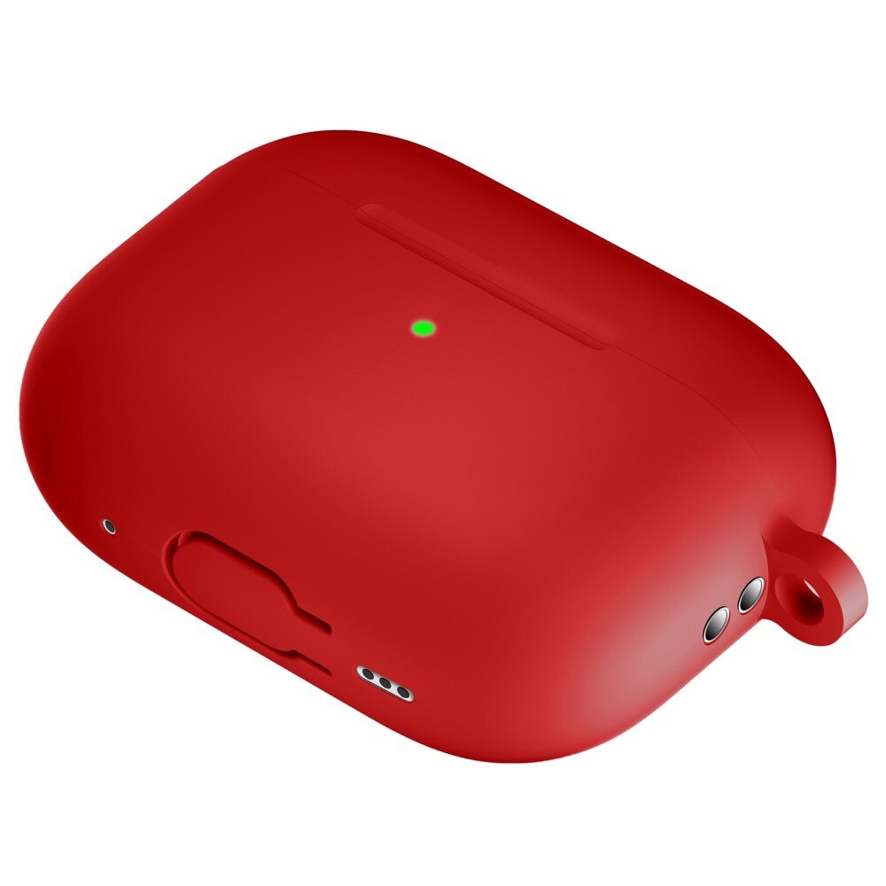 AirPods Pro 2 Silicone Cover with Carabiner Red