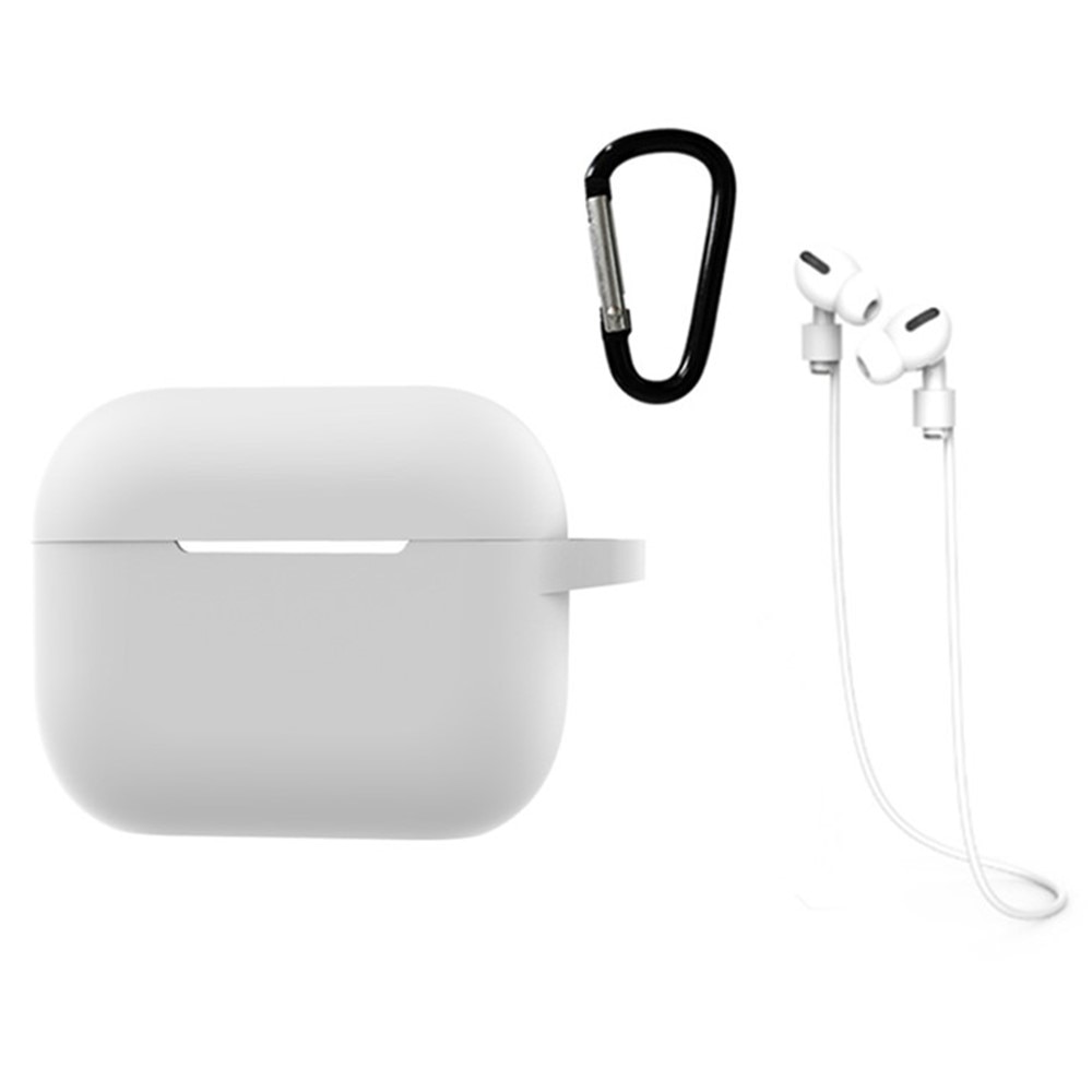 AirPods Pro 2 Silicone Case Carabiner and Strap White