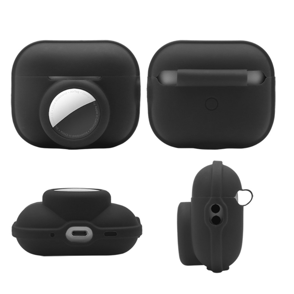AirPods Pro 2 Silicone Case with AirTag holder Black
