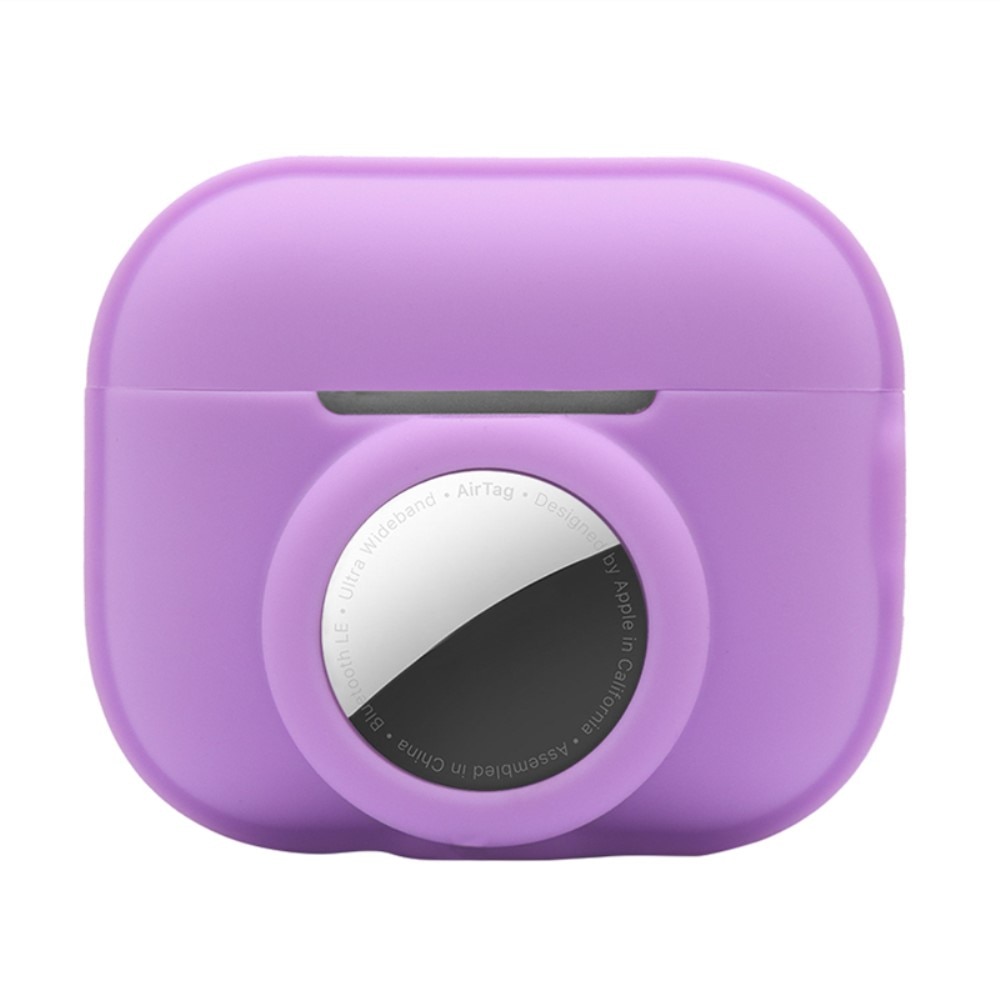 AirPods Pro 2 Silicone Case with AirTag holder Purple