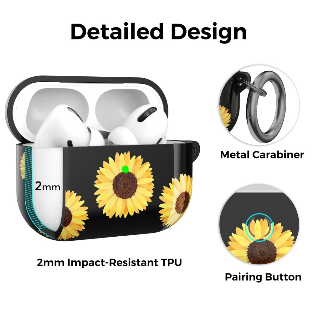 TPU Cover with Carabiner Apple AirPods Pro Sunflowers