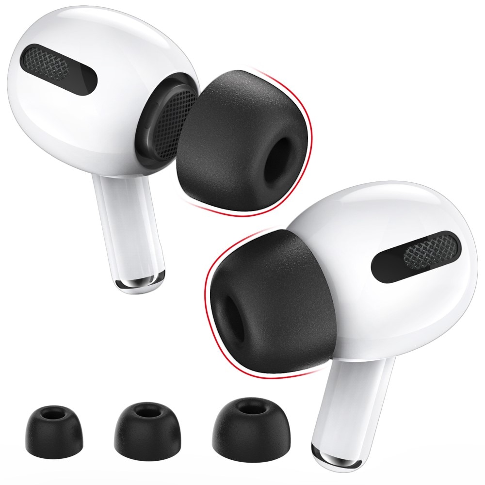 Memory Foam Ear Tips (3-pack) AirPods Pro 1/2 Black