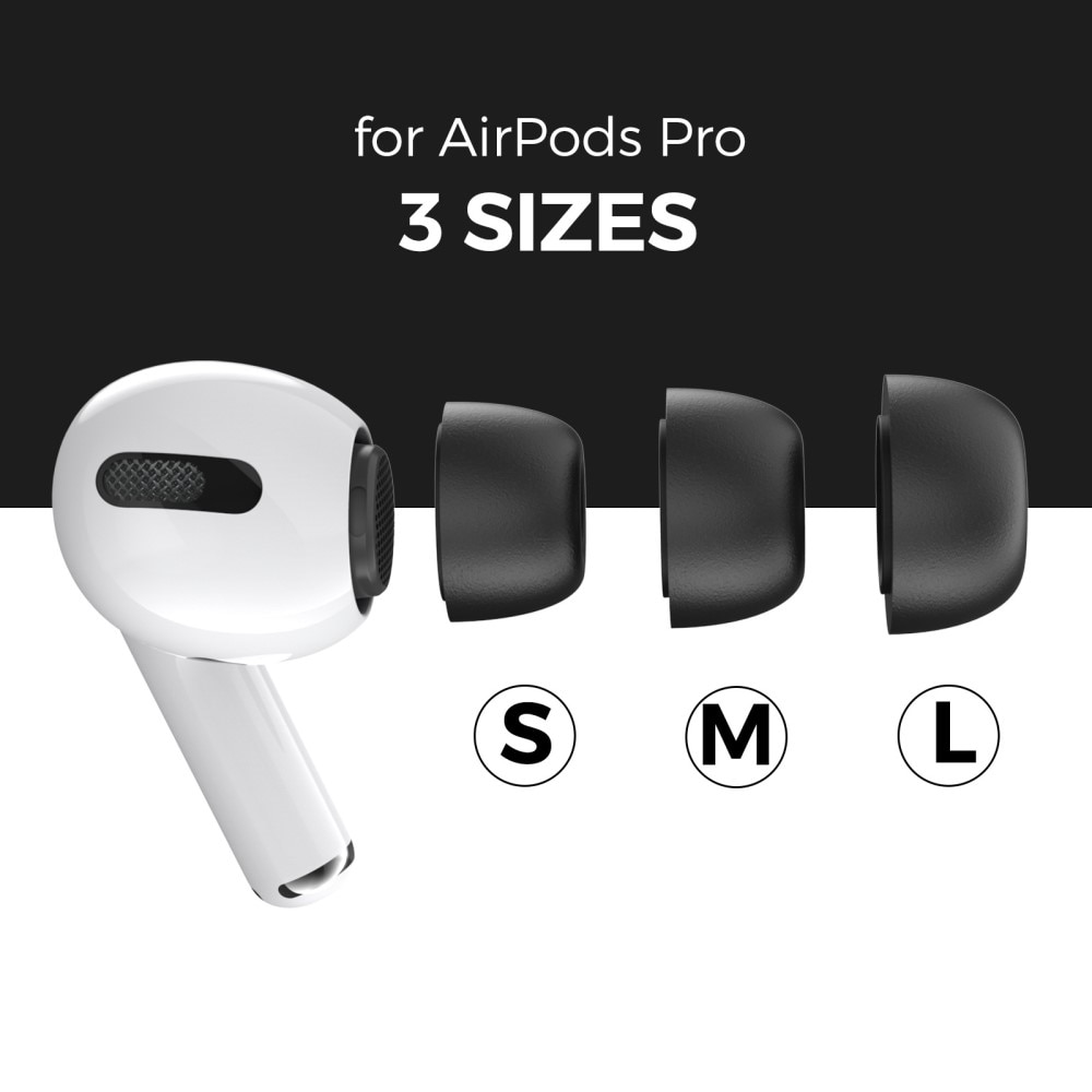 Memory Foam Ear Tips (3-pack) AirPods Pro 2 Black