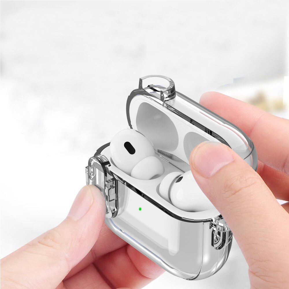 AirPods Pro 2 Case with Carabiner and Lock Transparent