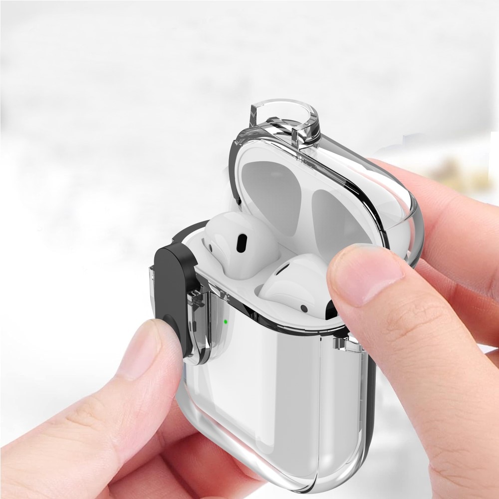 Apple AirPods Case with Carabiner and Lock Transparent