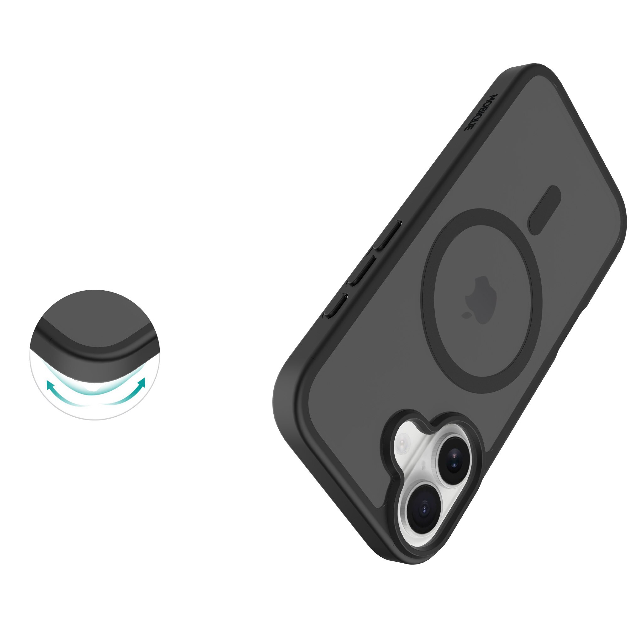 Magnetic Hybrid Case iPhone 17 Frosted Black