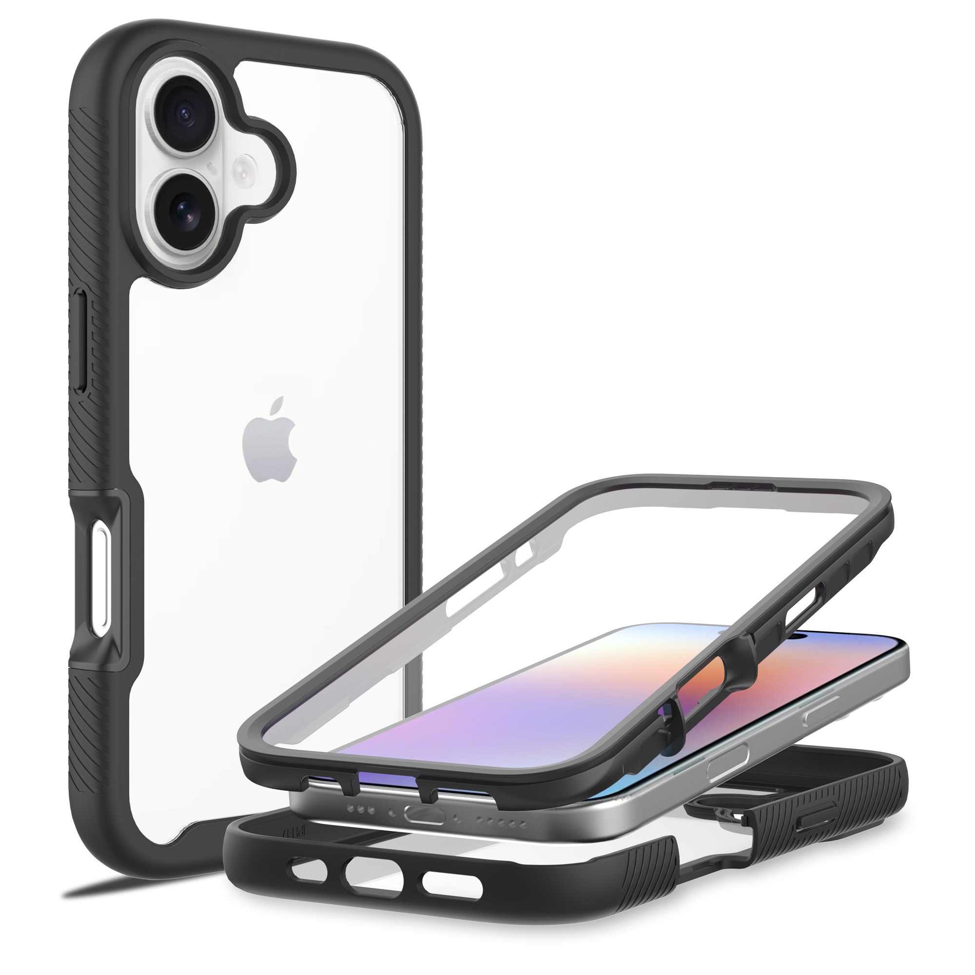 iPhone 17 Full Protection Case Black/Transparent