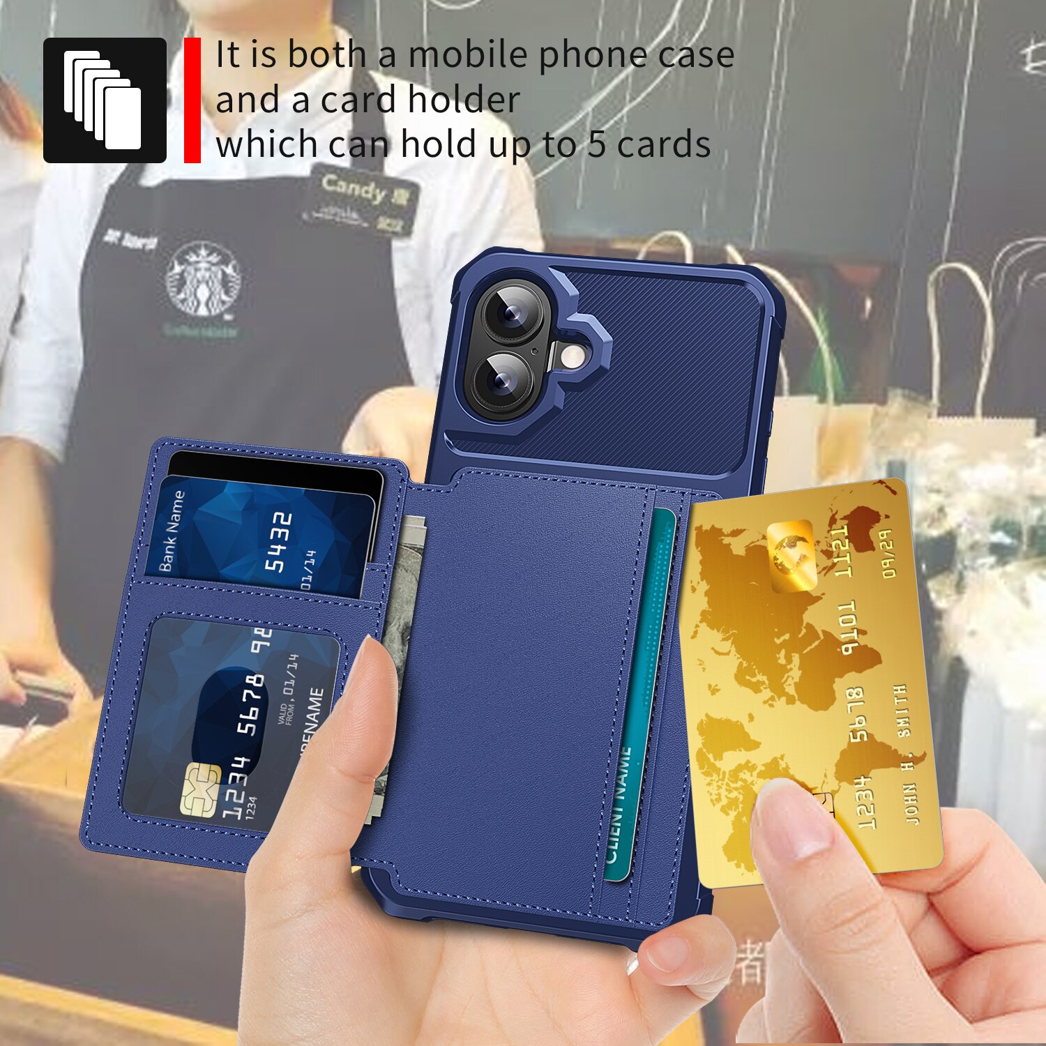 iPhone 17 Tough Multi-slot Case Blue