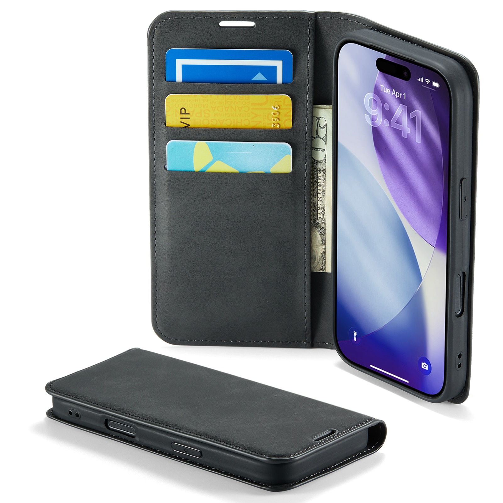 iPhone 17 Pro Max Slim Wallet Case Black