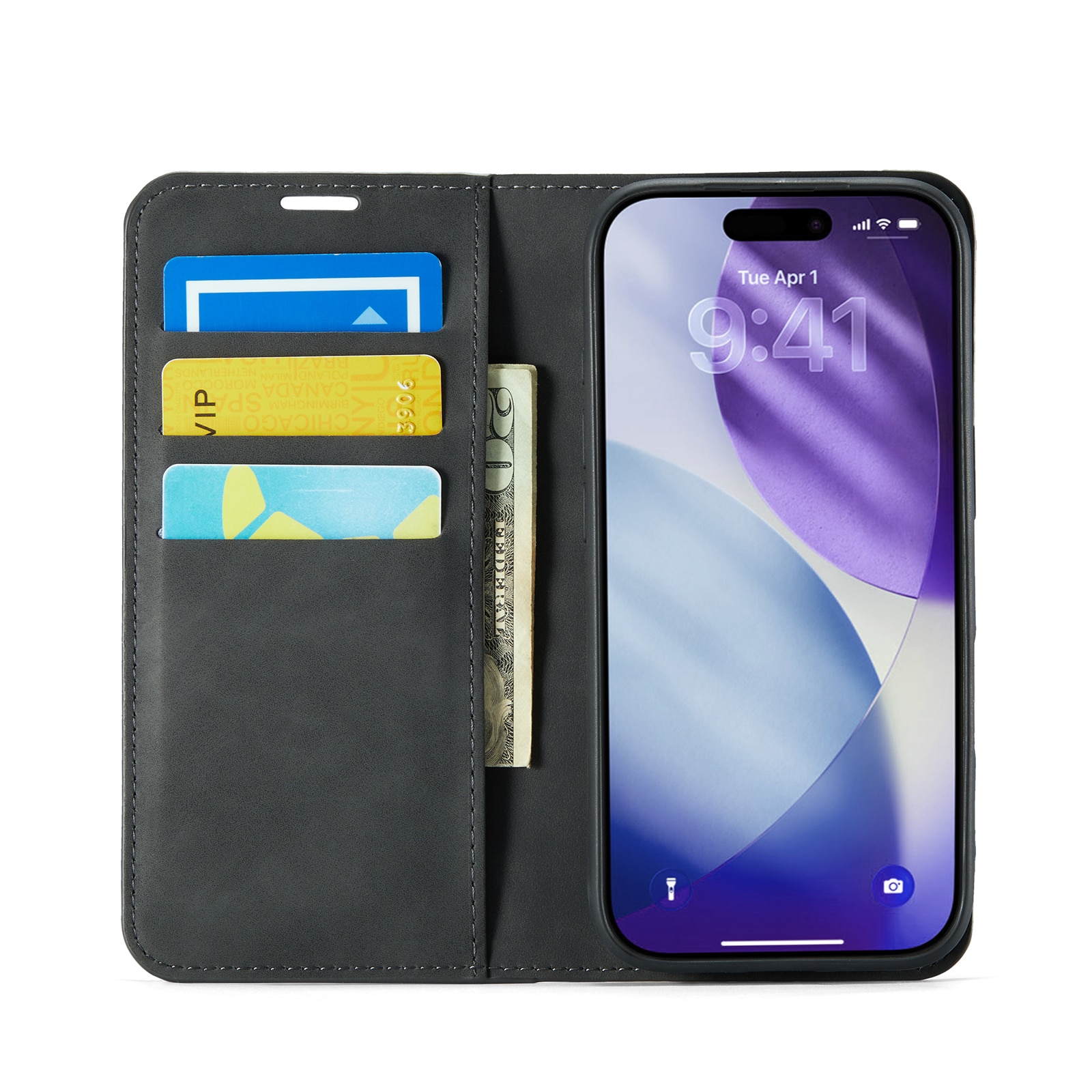 iPhone 17 Pro Max Slim Wallet Case Black