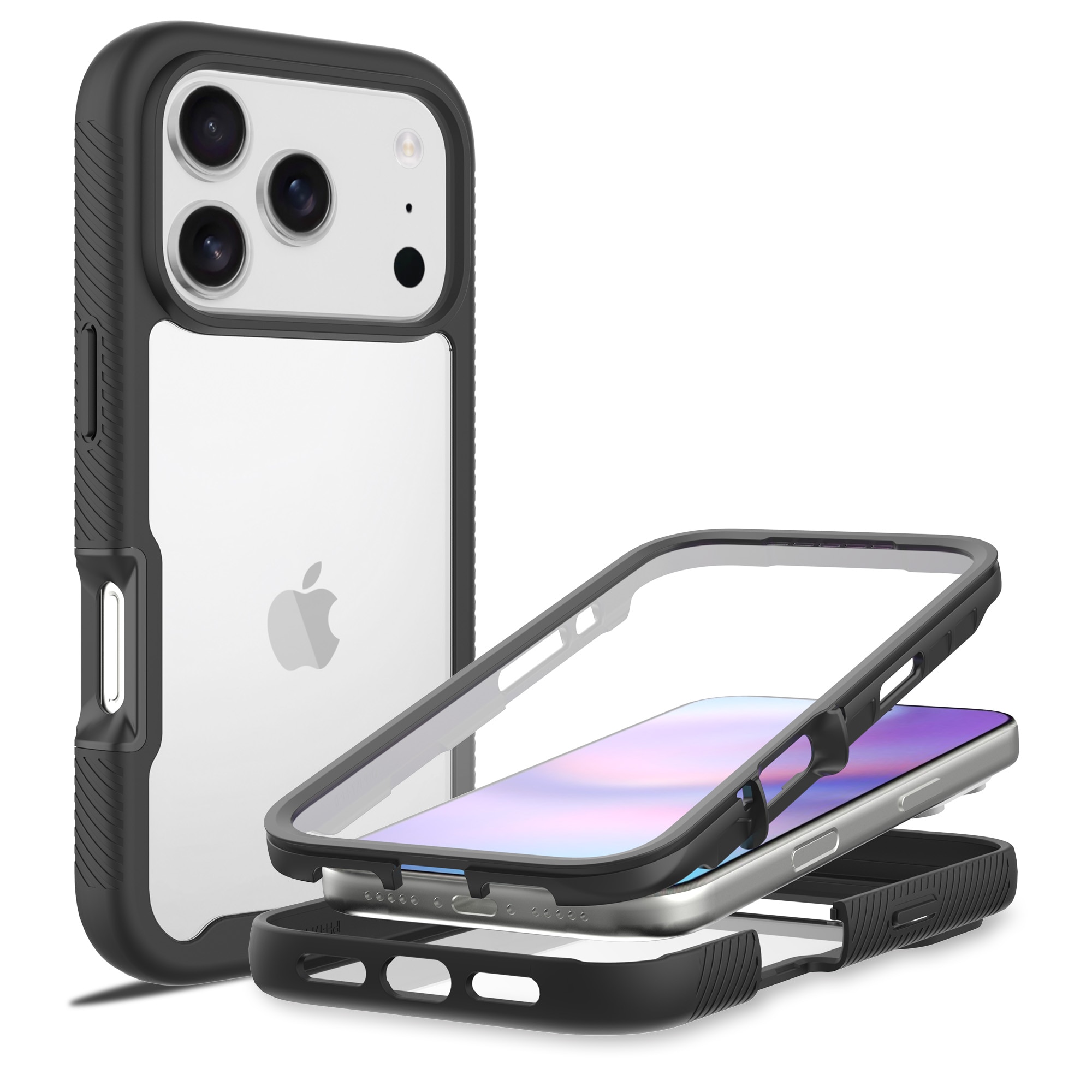 iPhone 17 Pro Max Full Protection Case Black/Transparent