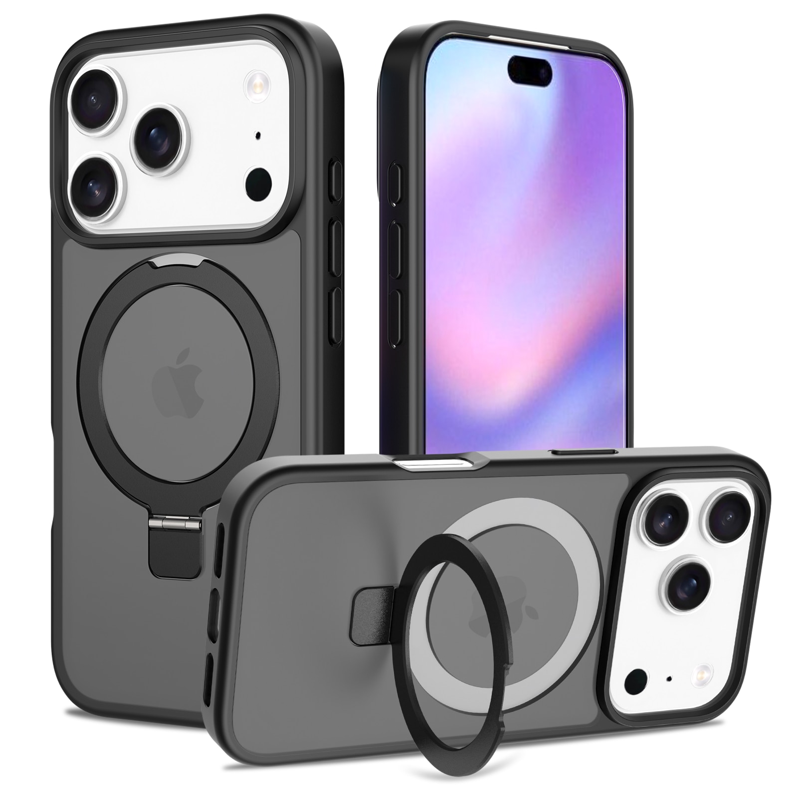 iPhone 17 Pro Max Hybrid Case Magnetic Ring Black