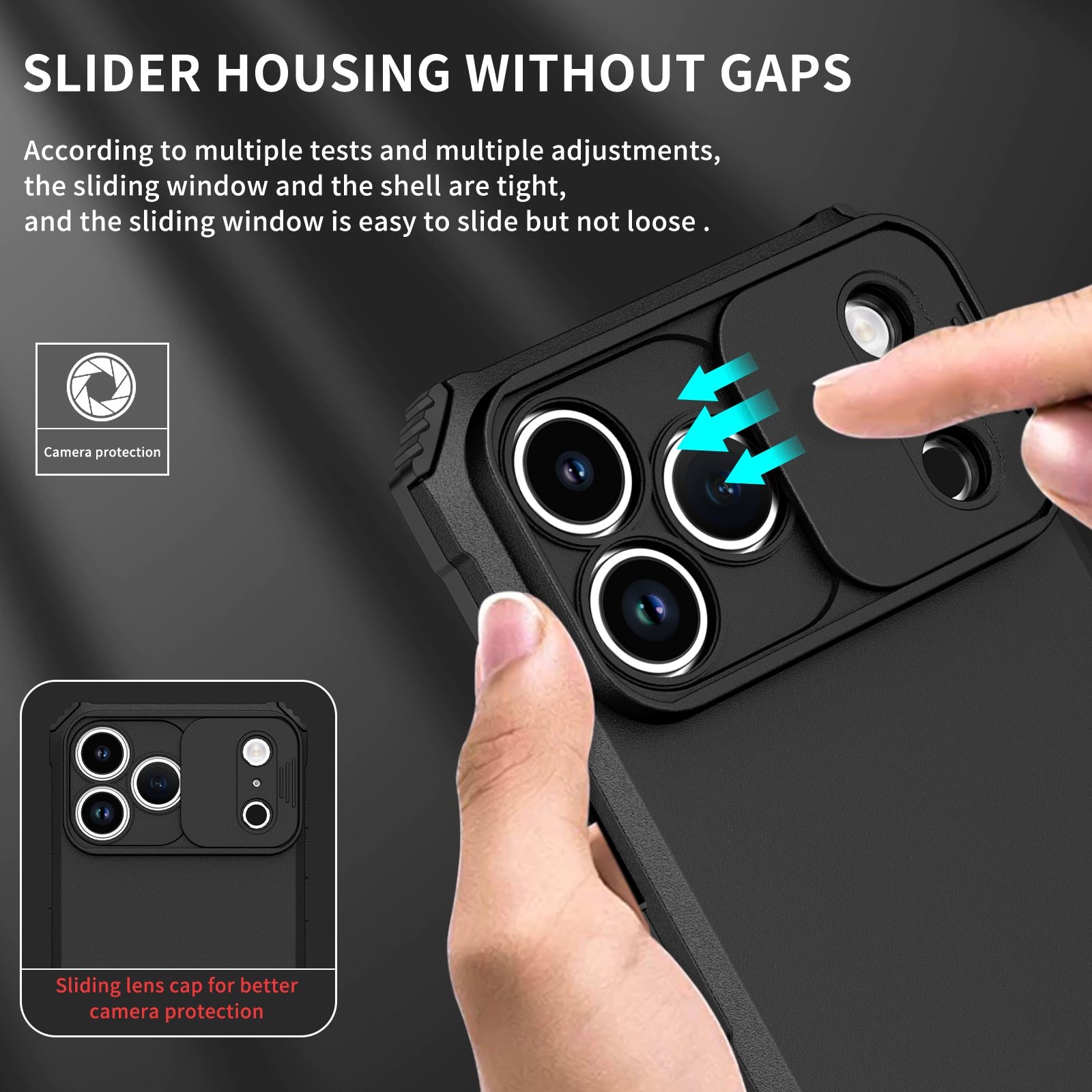 iPhone 17 Pro Kickstand Case w. Camera Protector Black