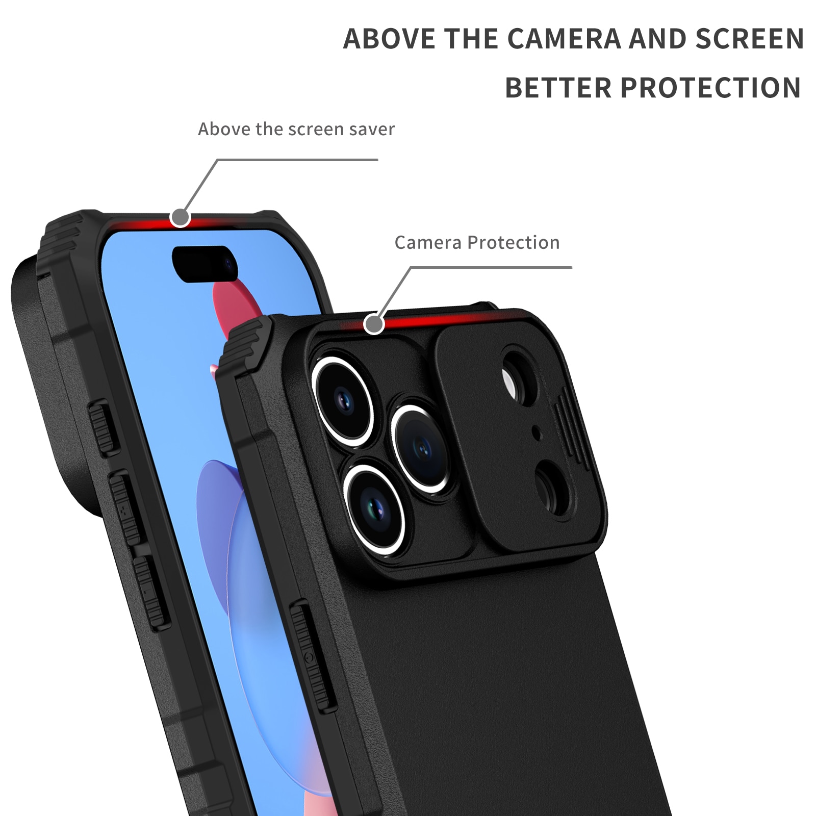 iPhone 17 Pro Kickstand Case w. Camera Protector Black