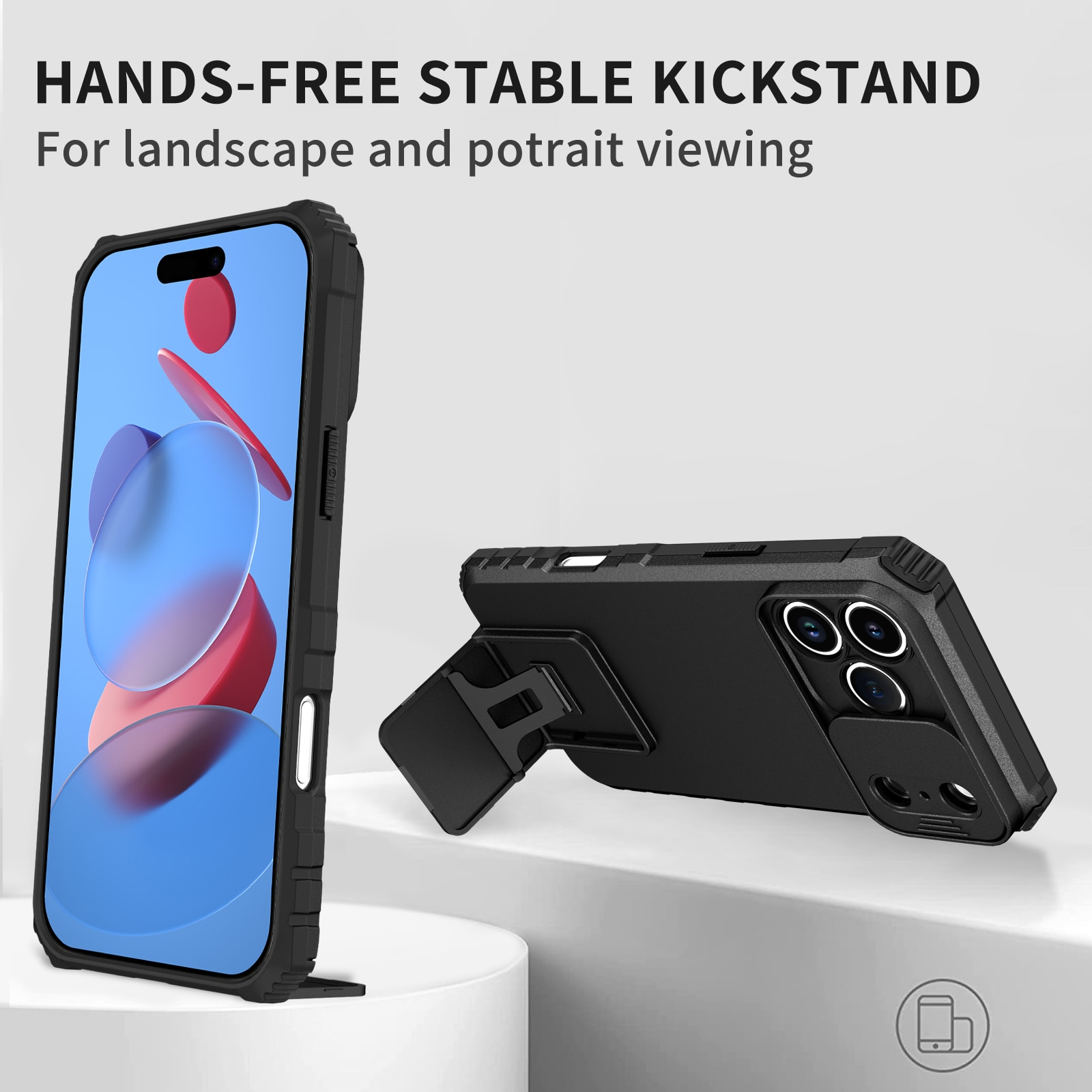 iPhone 17 Pro Kickstand Case w. Camera Protector Black