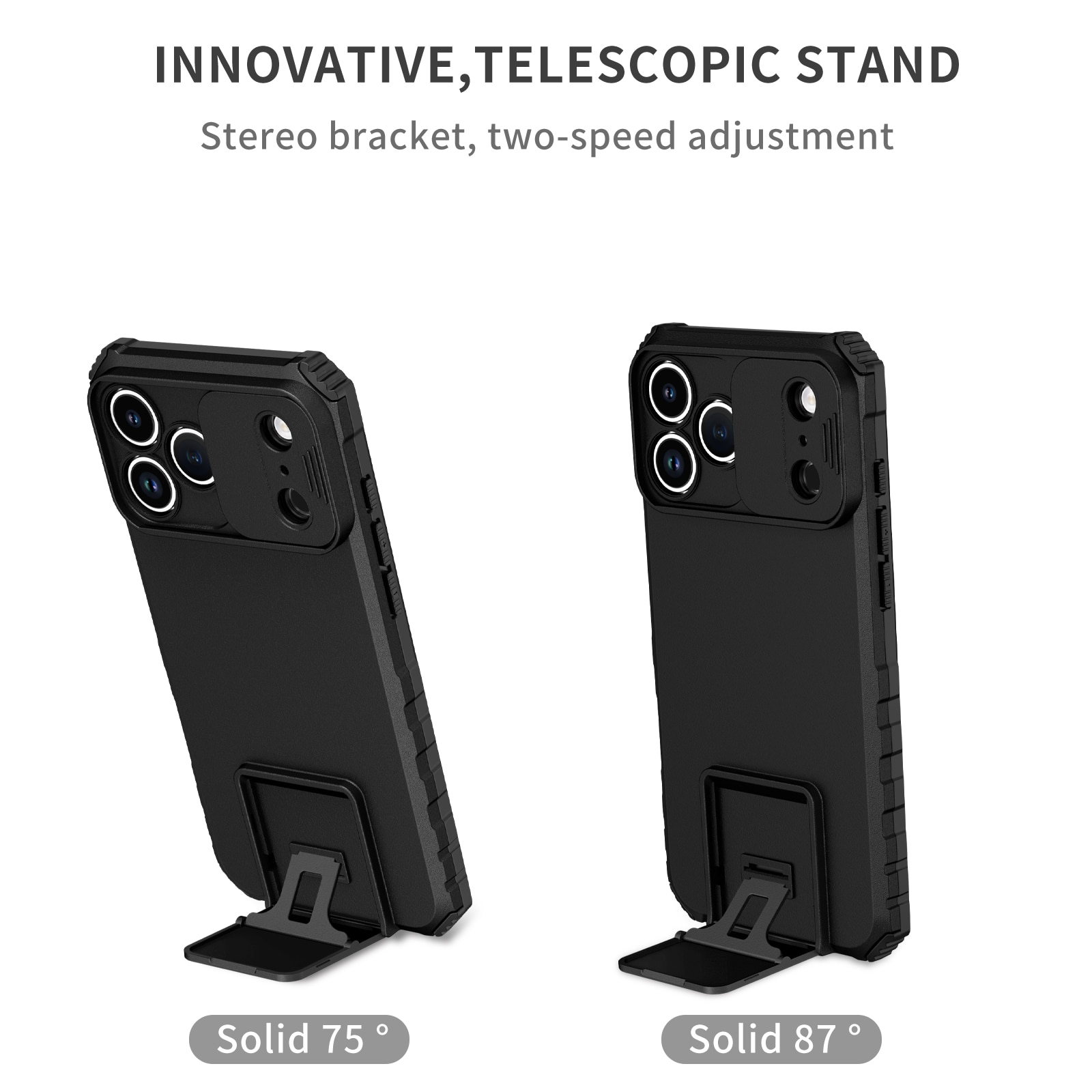 iPhone 17 Pro Kickstand Case w. Camera Protector Black