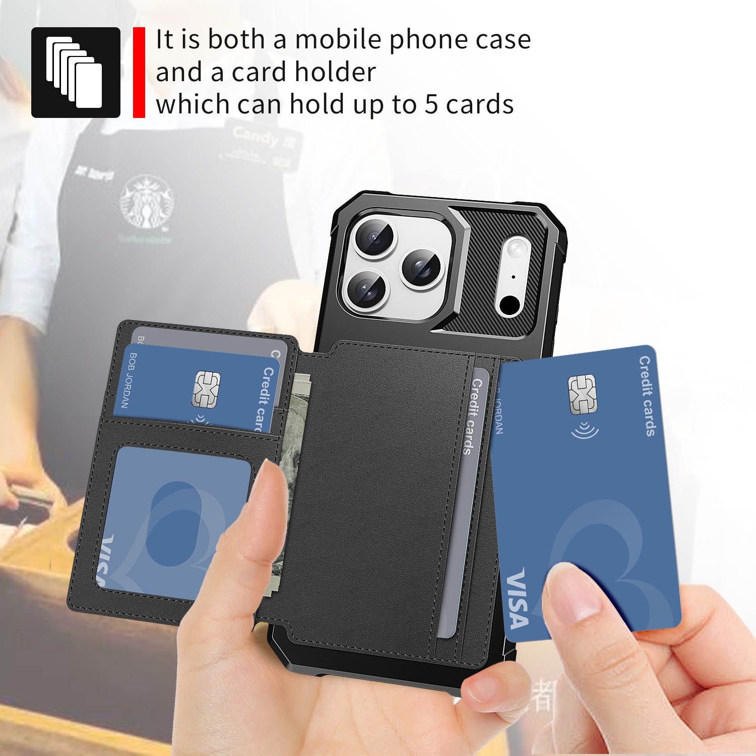 iPhone 17 Pro Tough Multi-slot Case Black