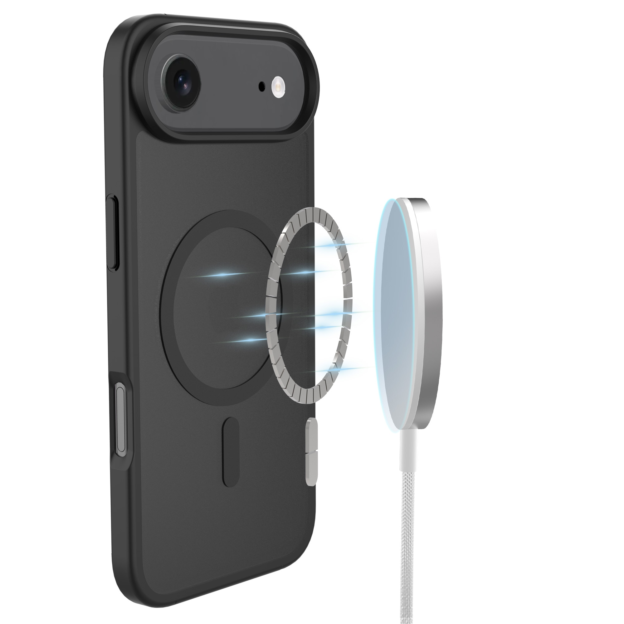 Magnetic Hybrid Case iPhone 17 Air Frosted Black