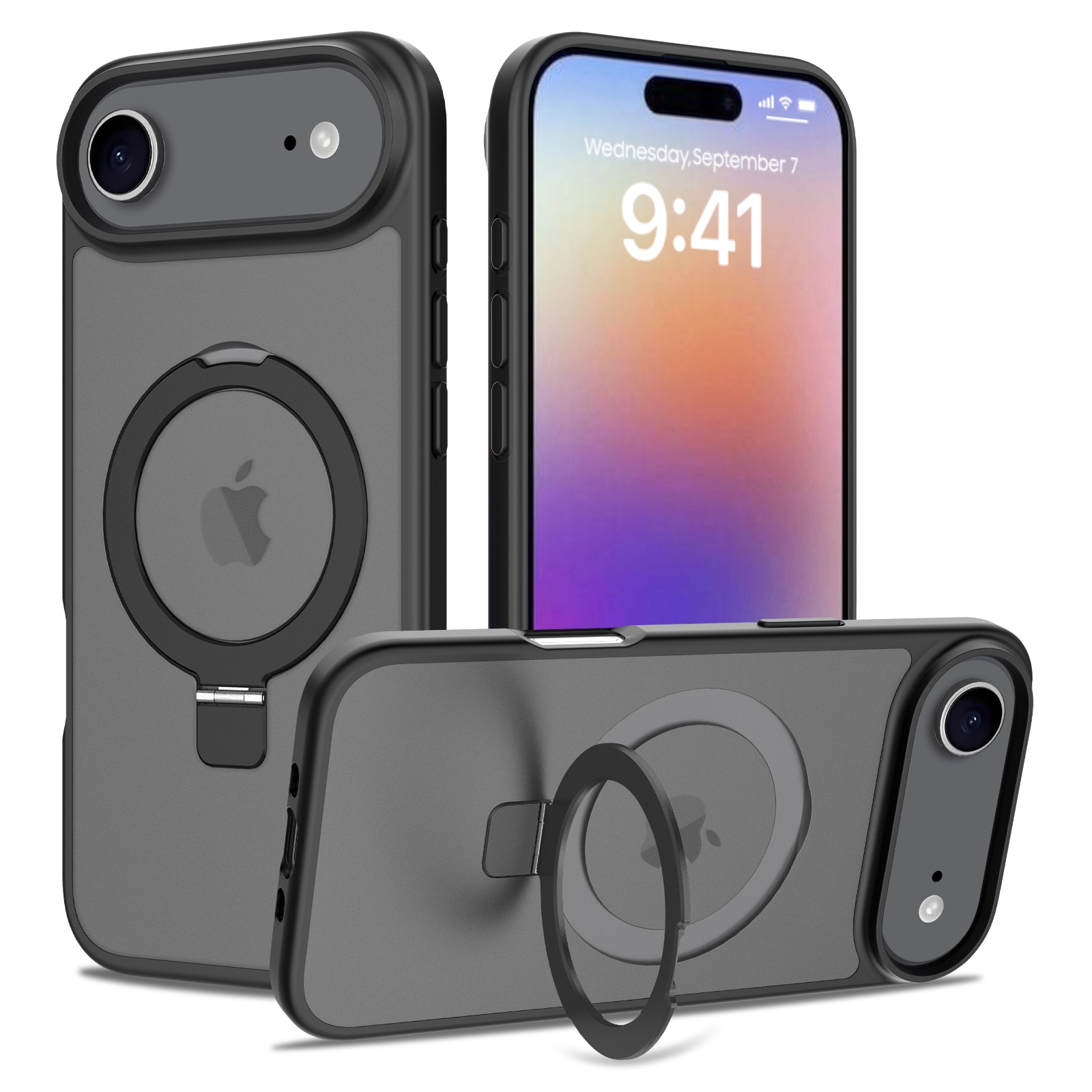 iPhone 17 Air Hybrid Case Magnetic Ring Black