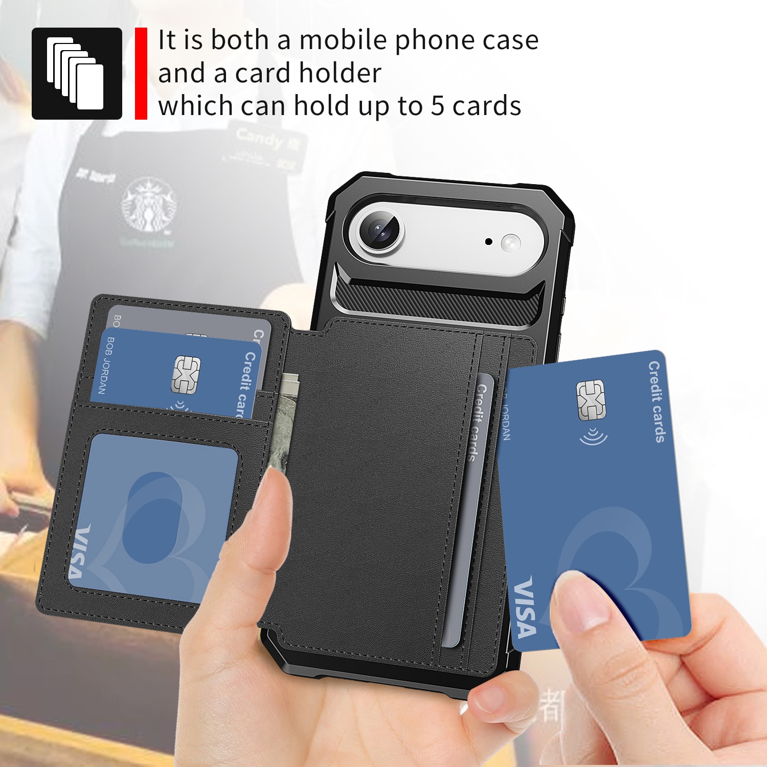 iPhone Air Tough Multi-slot Case Black