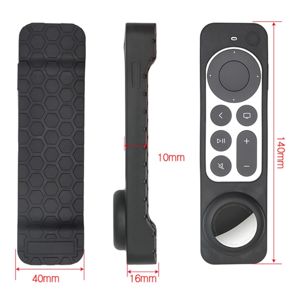 Silicone Case with AirTag holder TV 4K 2021 Black