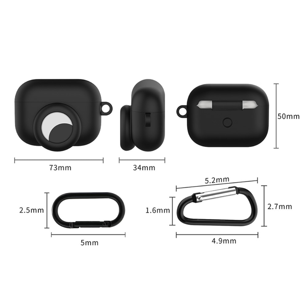 AirPods Pro Silicone Case with AirTag holder Black