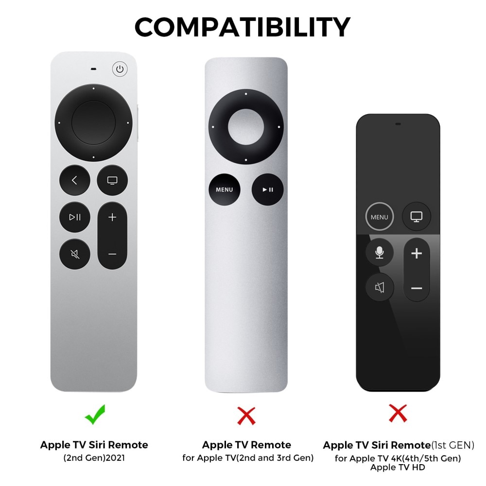 Silicone Case Apple TV Siri Remote 2nd Gen Black