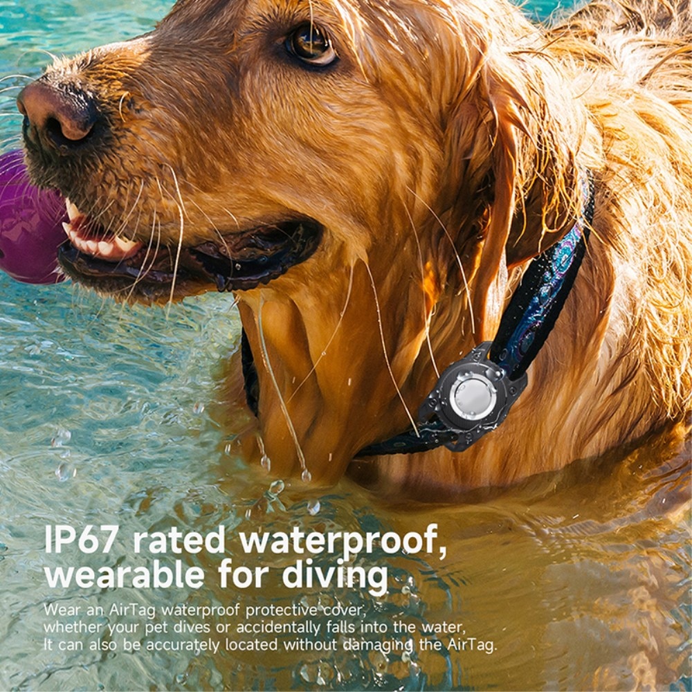 Waterproof AirTag Case fot Dog Necklace Black