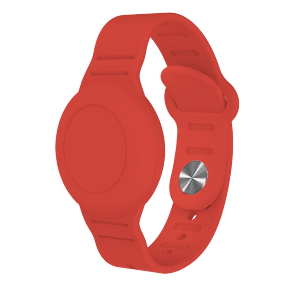 AirTag Waterproof Silicone Band Red