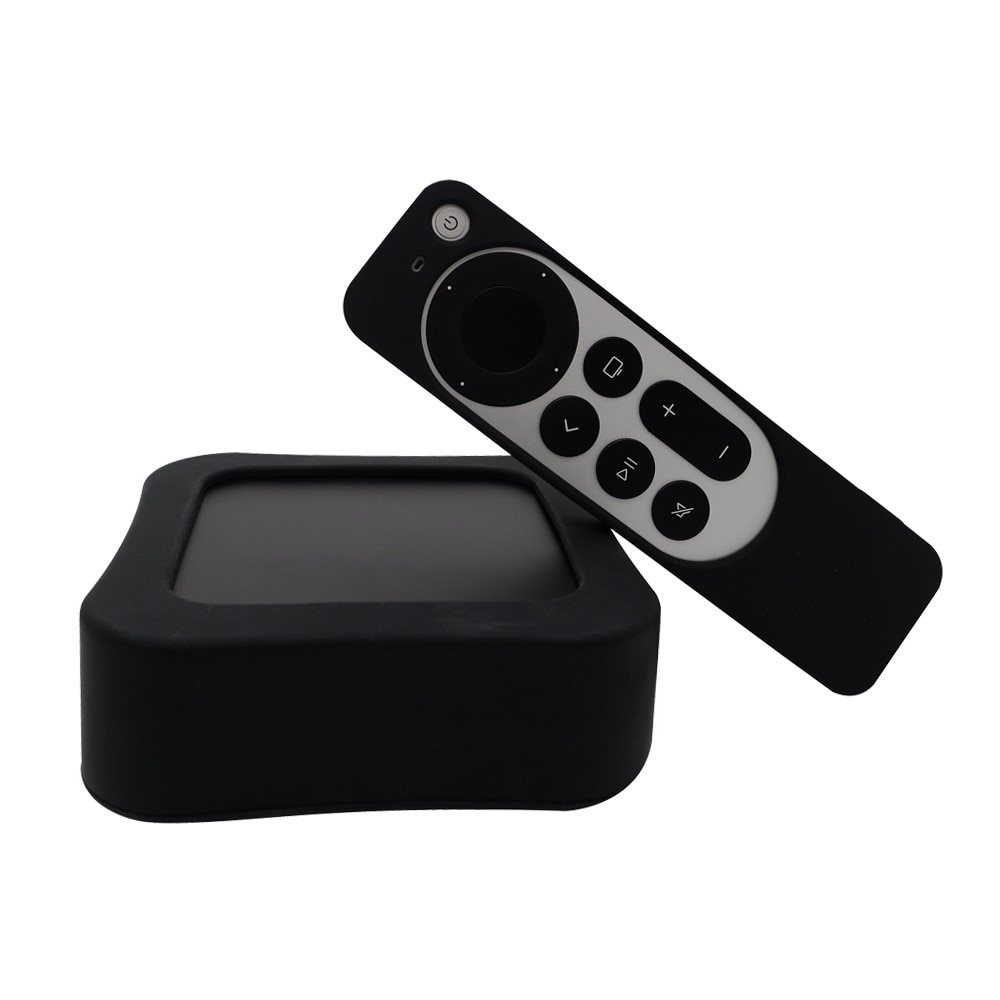 Box and Remote Control Silicone Cover Apple TV 4K 2022 (3rd gen) Black