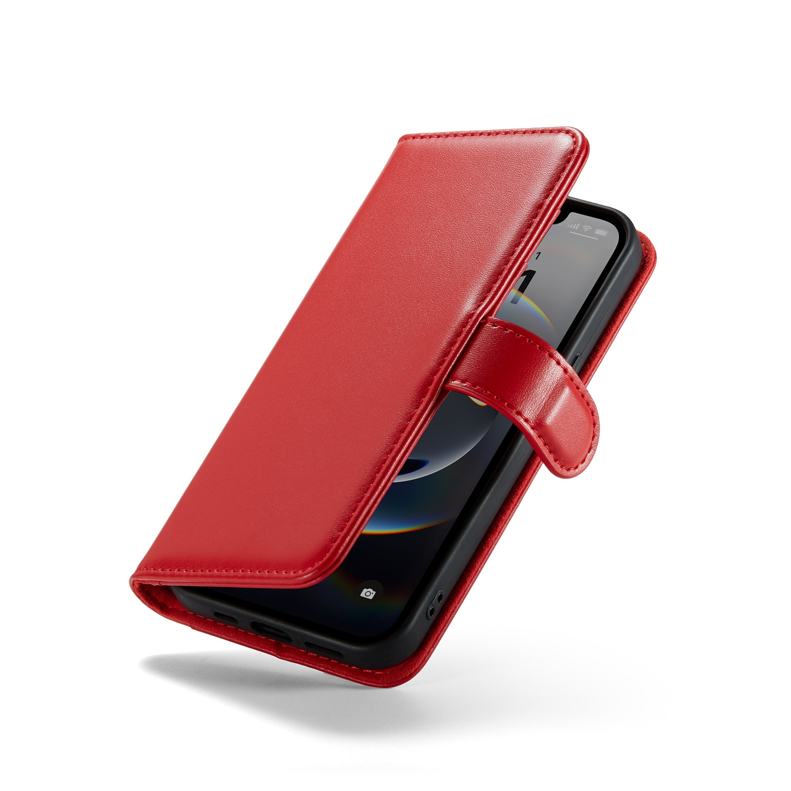 iPhone 12/iPhone 12 Pro Genuine Leather Wallet Case Red