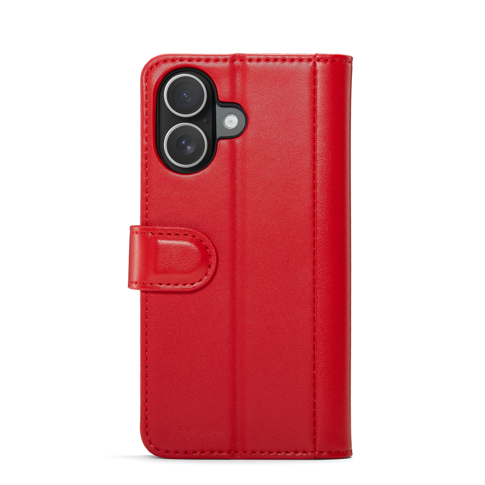 iPhone 16 Genuine Leather Wallet Case Red
