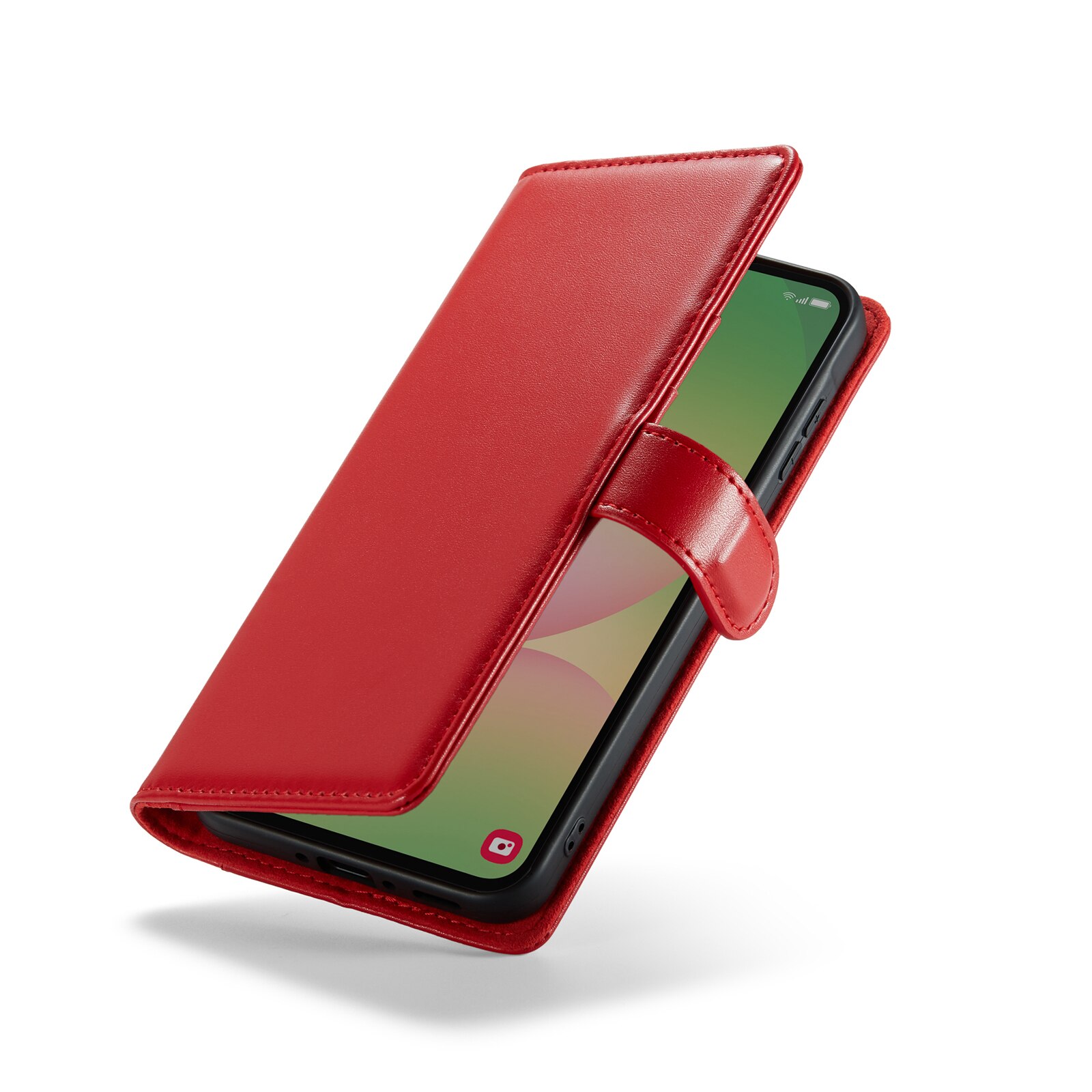 Samsung Galaxy A56 Genuine Leather Wallet Case Red
