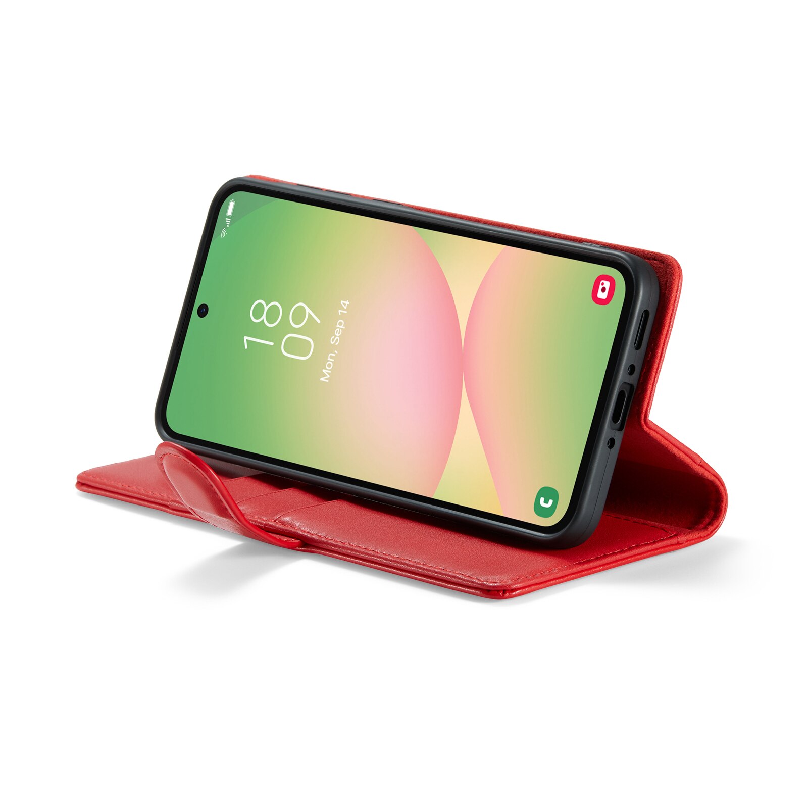 Samsung Galaxy A56 Genuine Leather Wallet Case Red