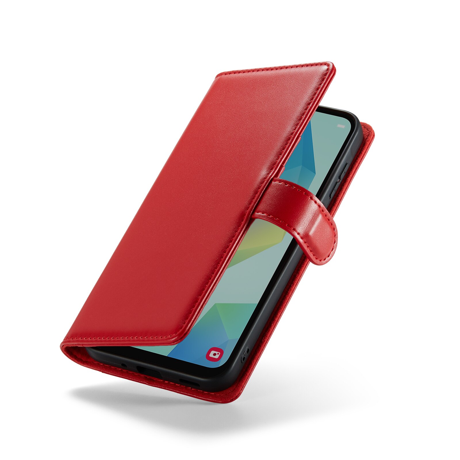 Samsung Galaxy A16 Genuine Leather Wallet Case Red