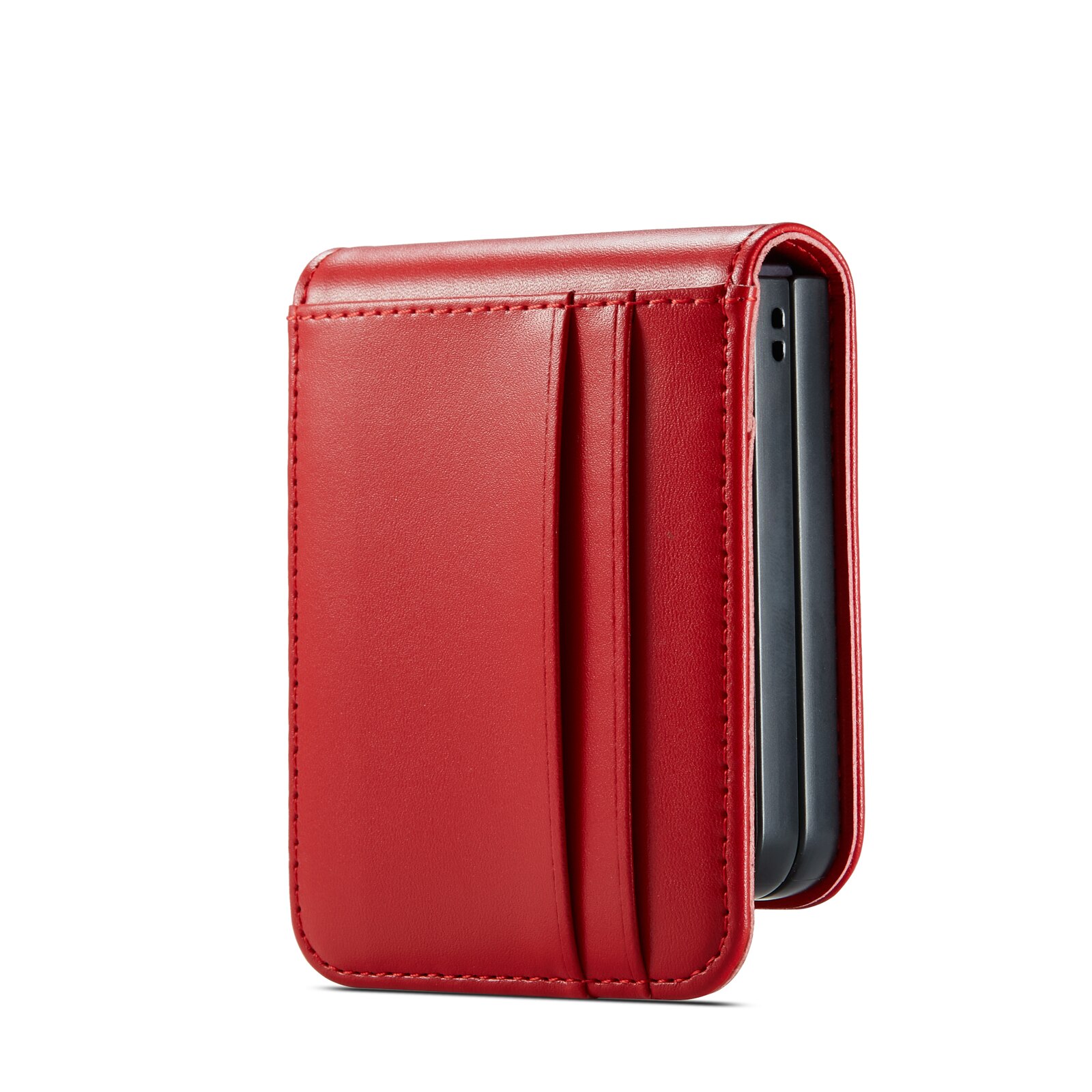 Samsung Galaxy Z Flip 7 Genuine Leather Wallet Case Red