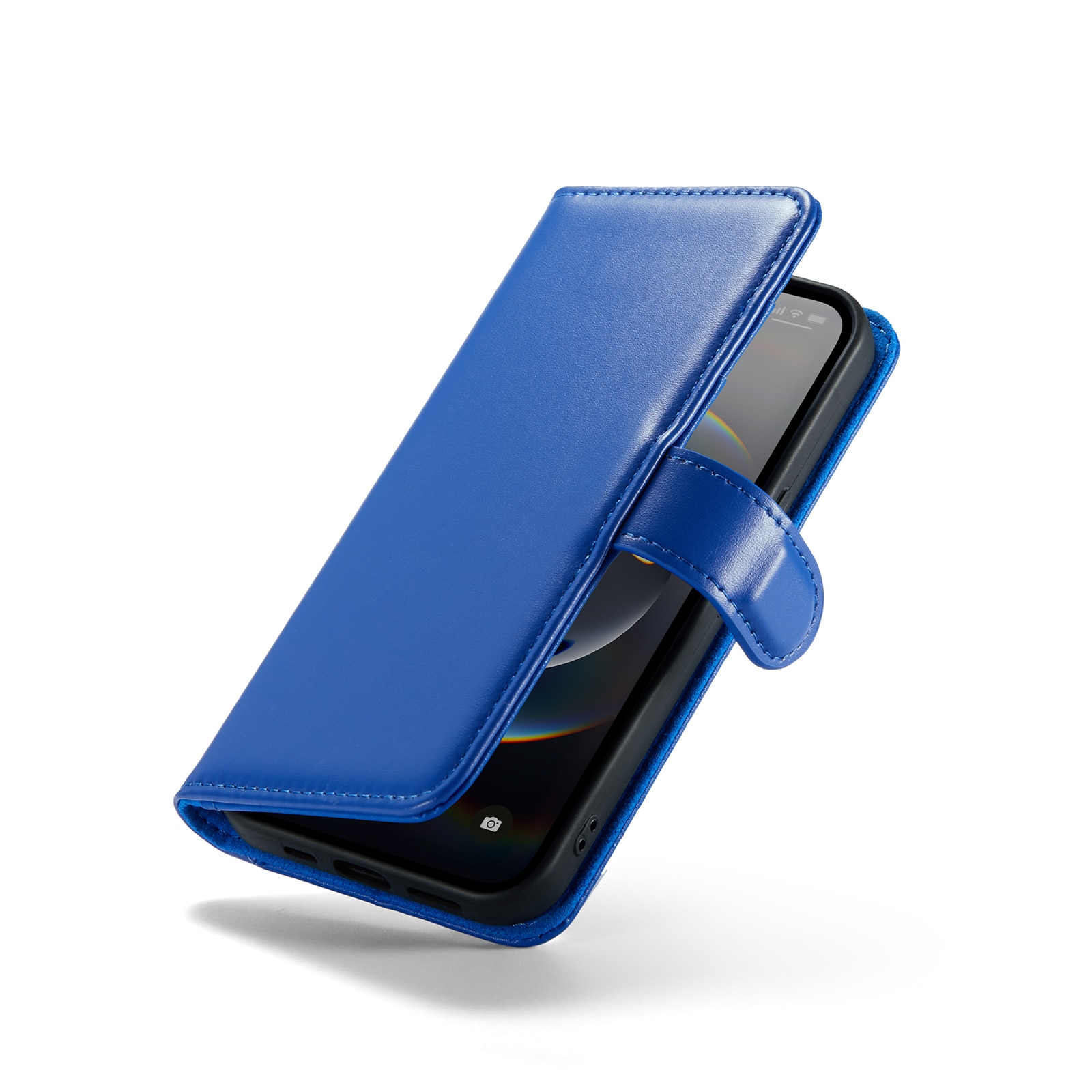 iPhone 12/iPhone 12 Pro Genuine Leather Wallet Case Blue