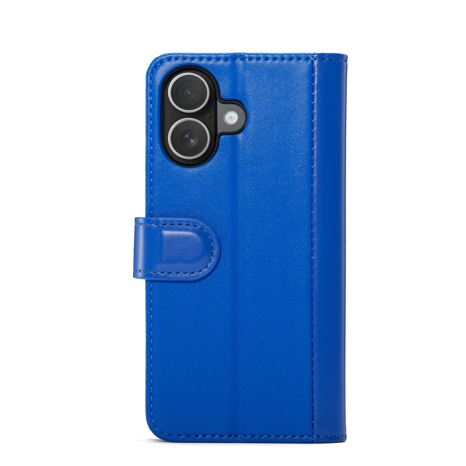 iPhone 16 Genuine Leather Wallet Case Blue