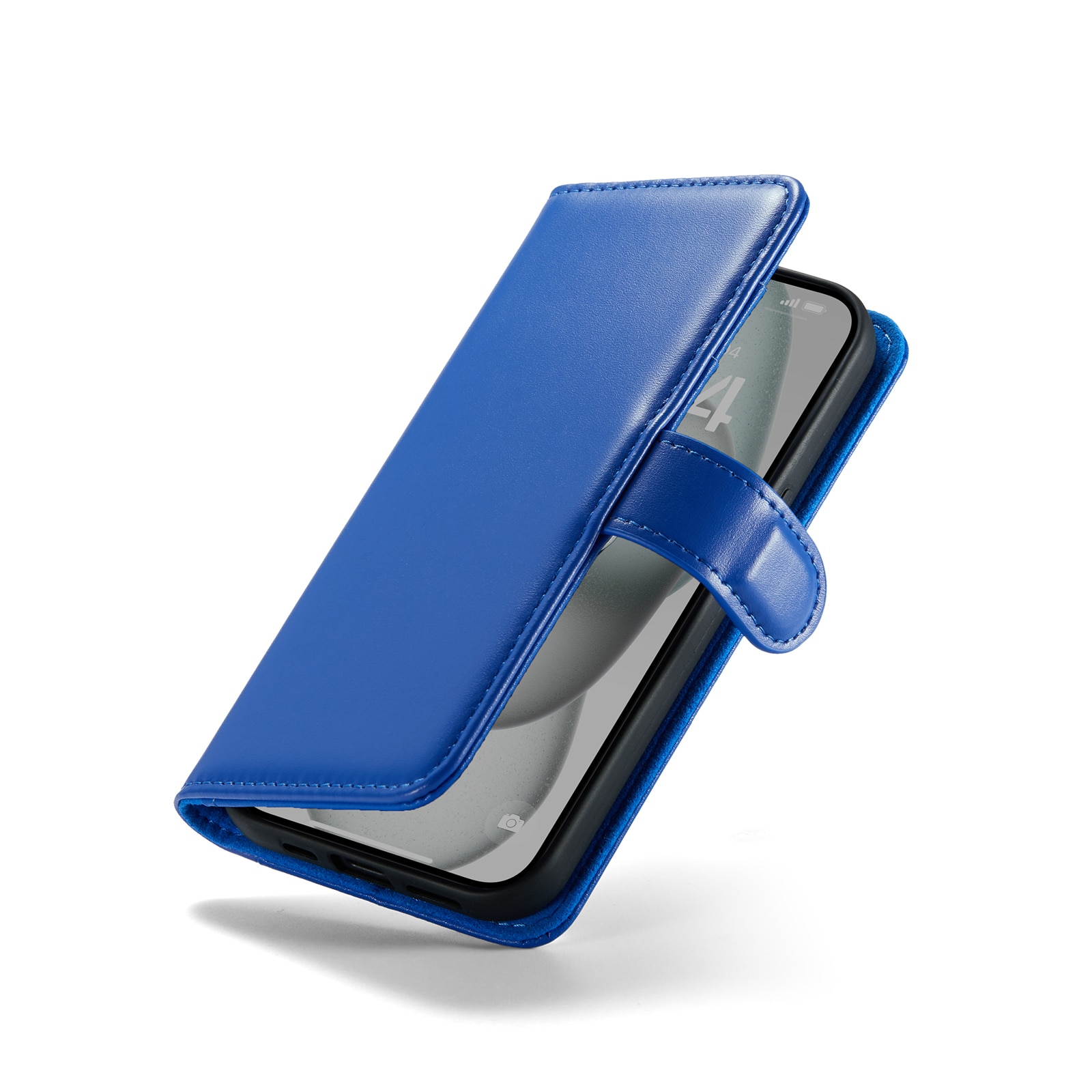iPhone 13 Genuine Leather Wallet Case Blue