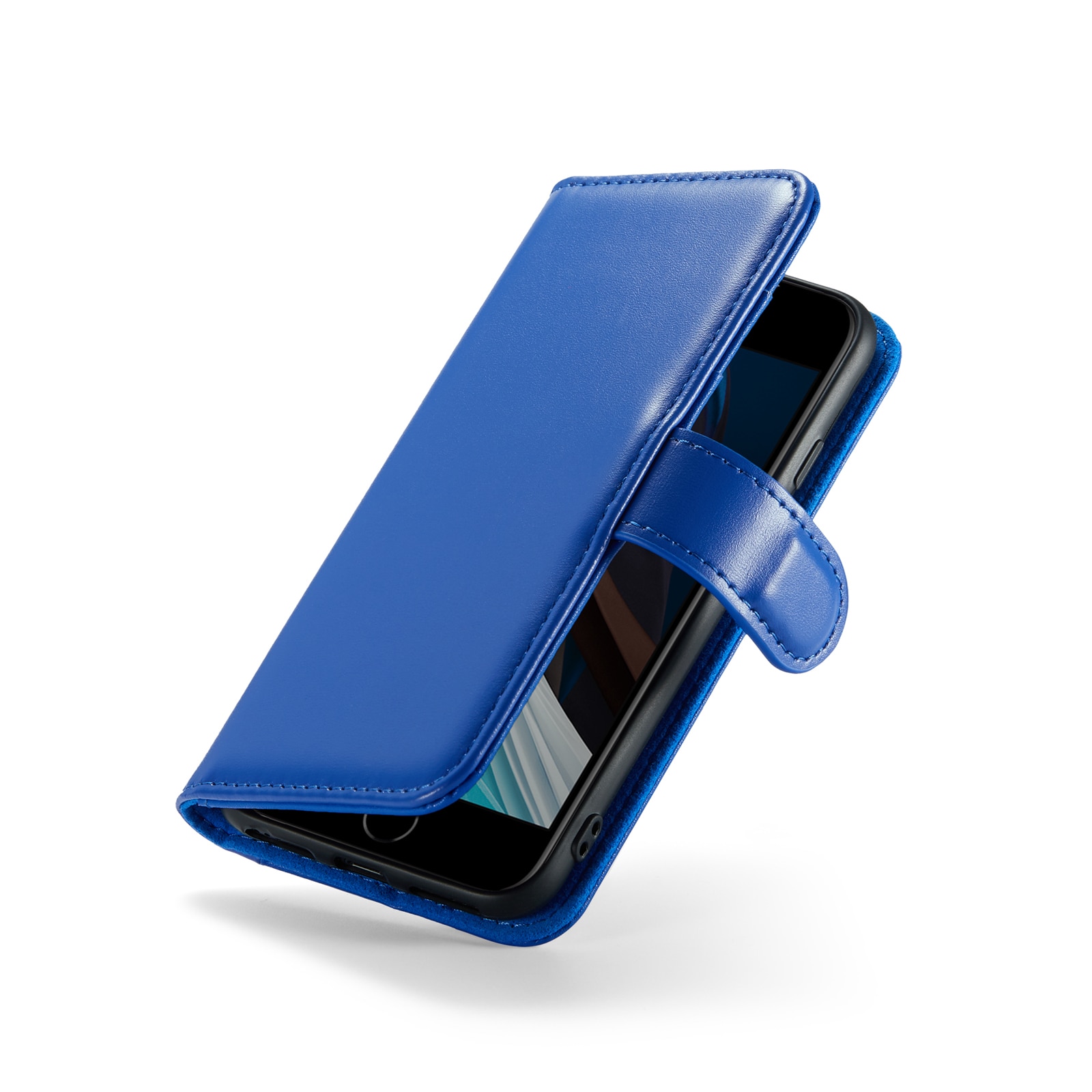 iPhone 7 Genuine Leather Wallet Case Blue