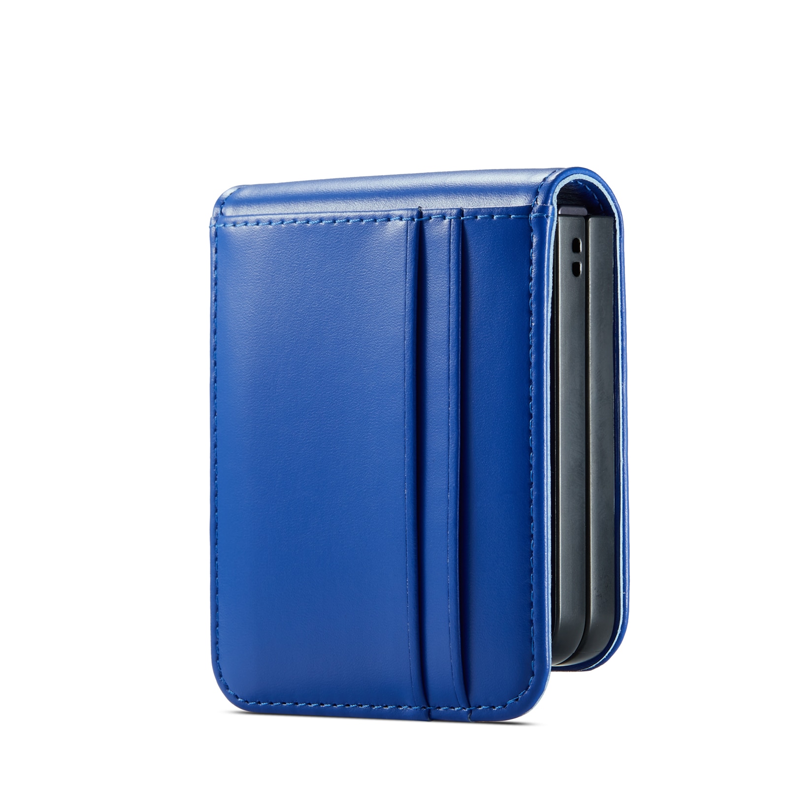 Samsung Galaxy Z Flip 7 Genuine Leather Wallet Case Blue