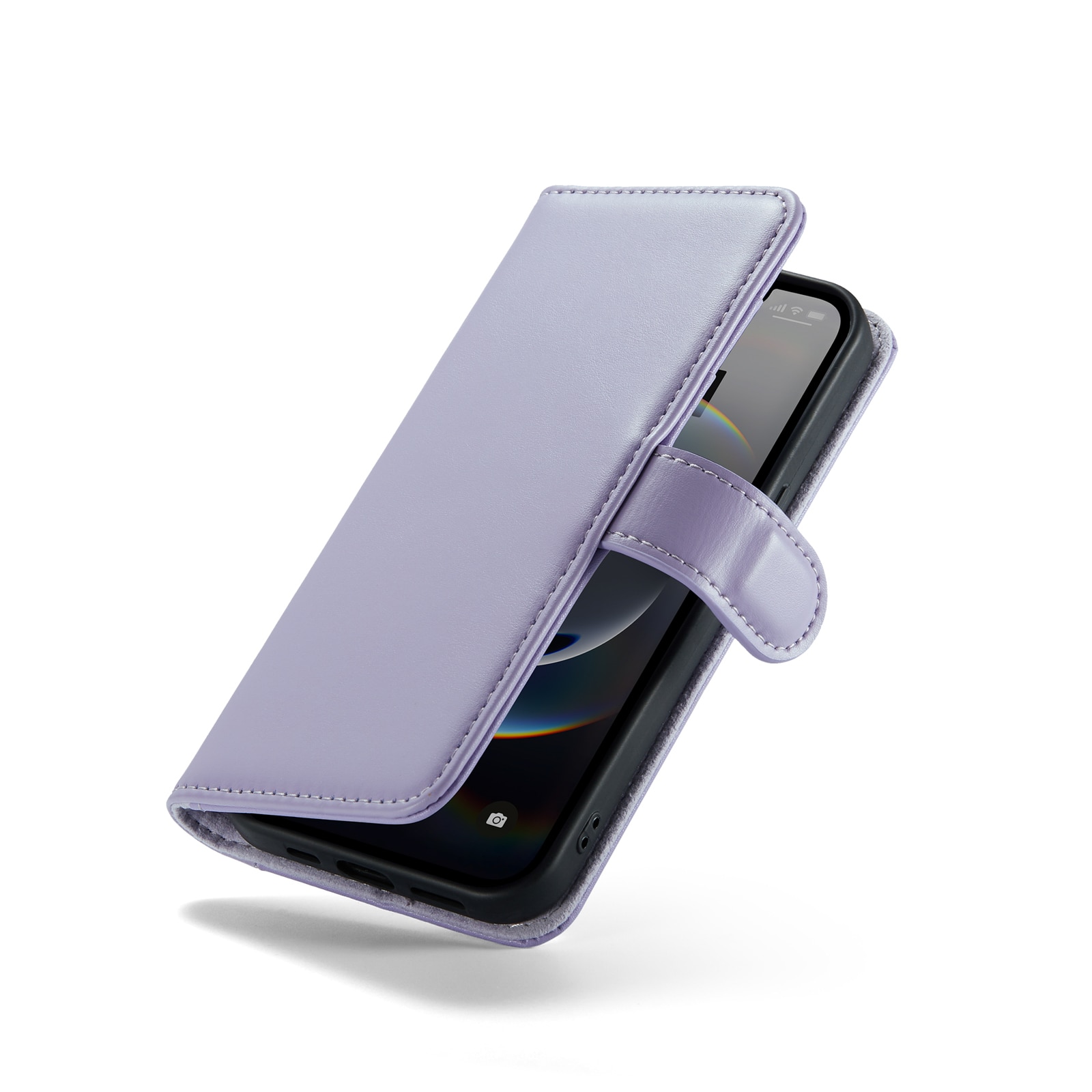 iPhone 12/iPhone 12 Pro Genuine Leather Wallet Case Purple