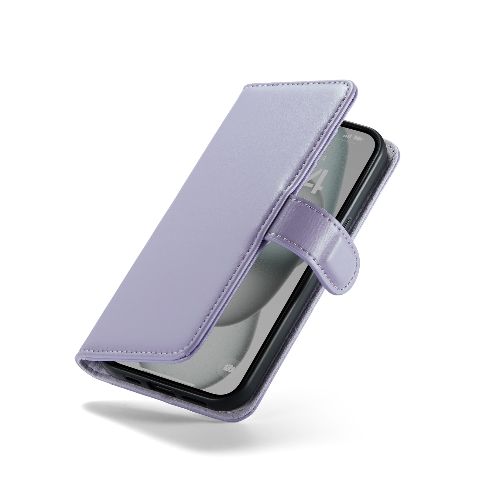 iPhone 13 Genuine Leather Wallet Case Purple