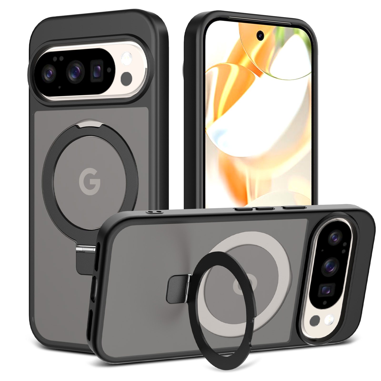 Google Pixel 9 Hybrid Case Magnetic Ring Black