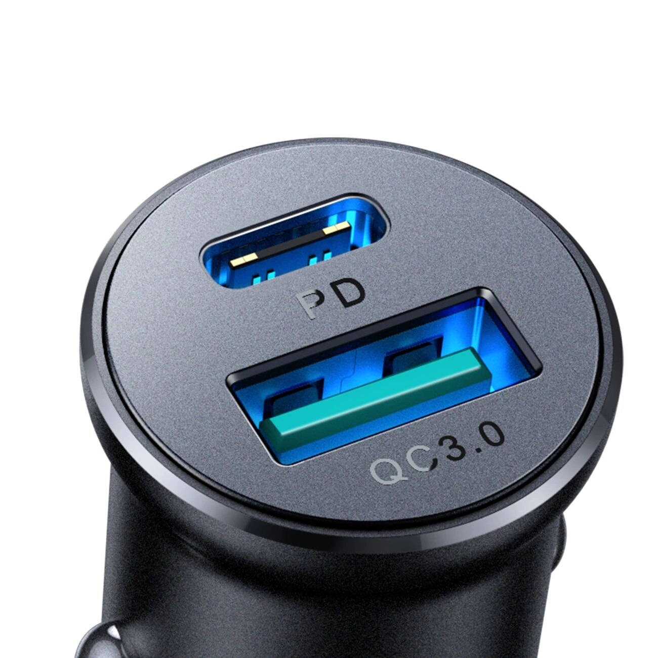 JR-CCN05 Mini Car Charger USB-C + USB-A 30W Black