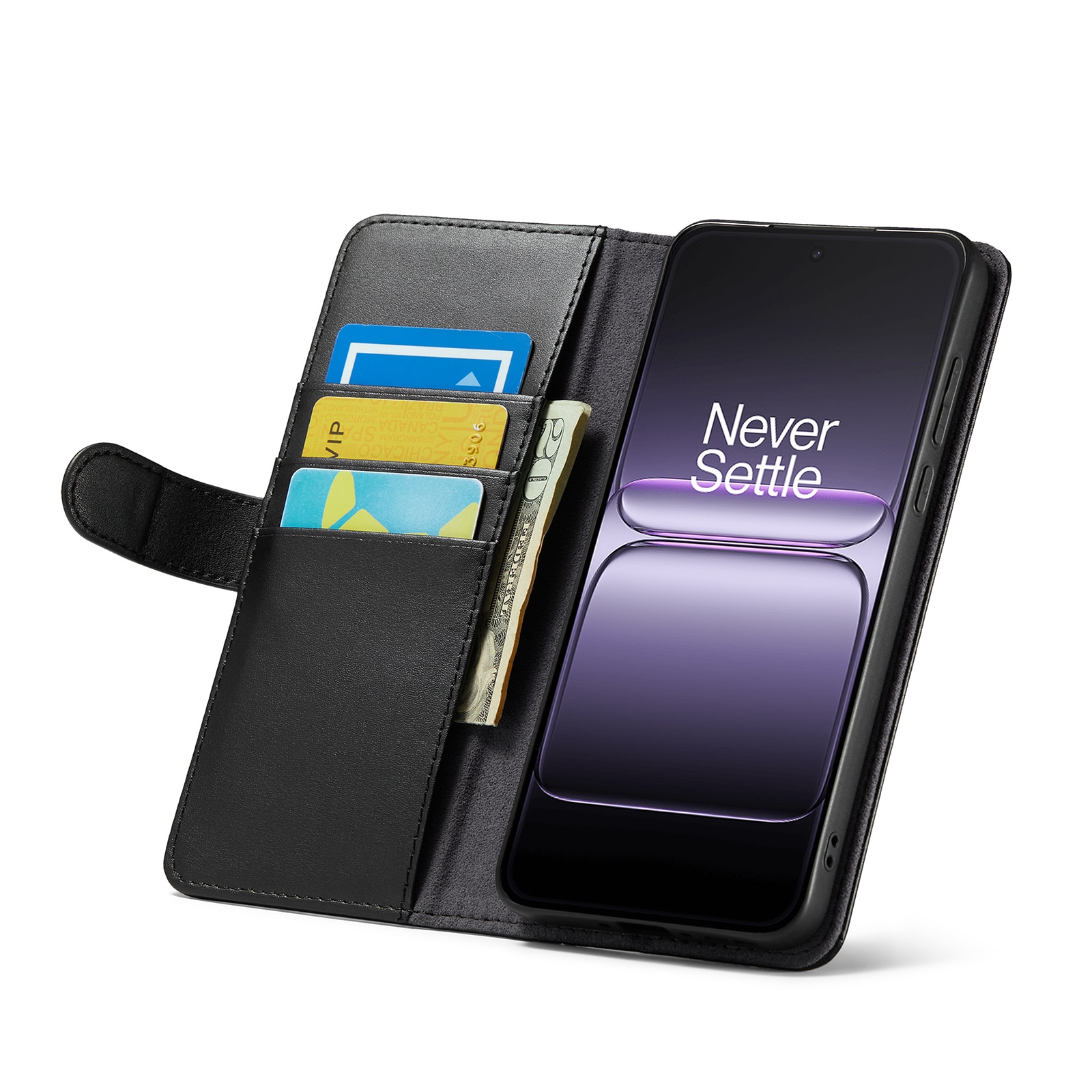  OnePlus Nord 5 Genuine Leather Wallet Case Black
