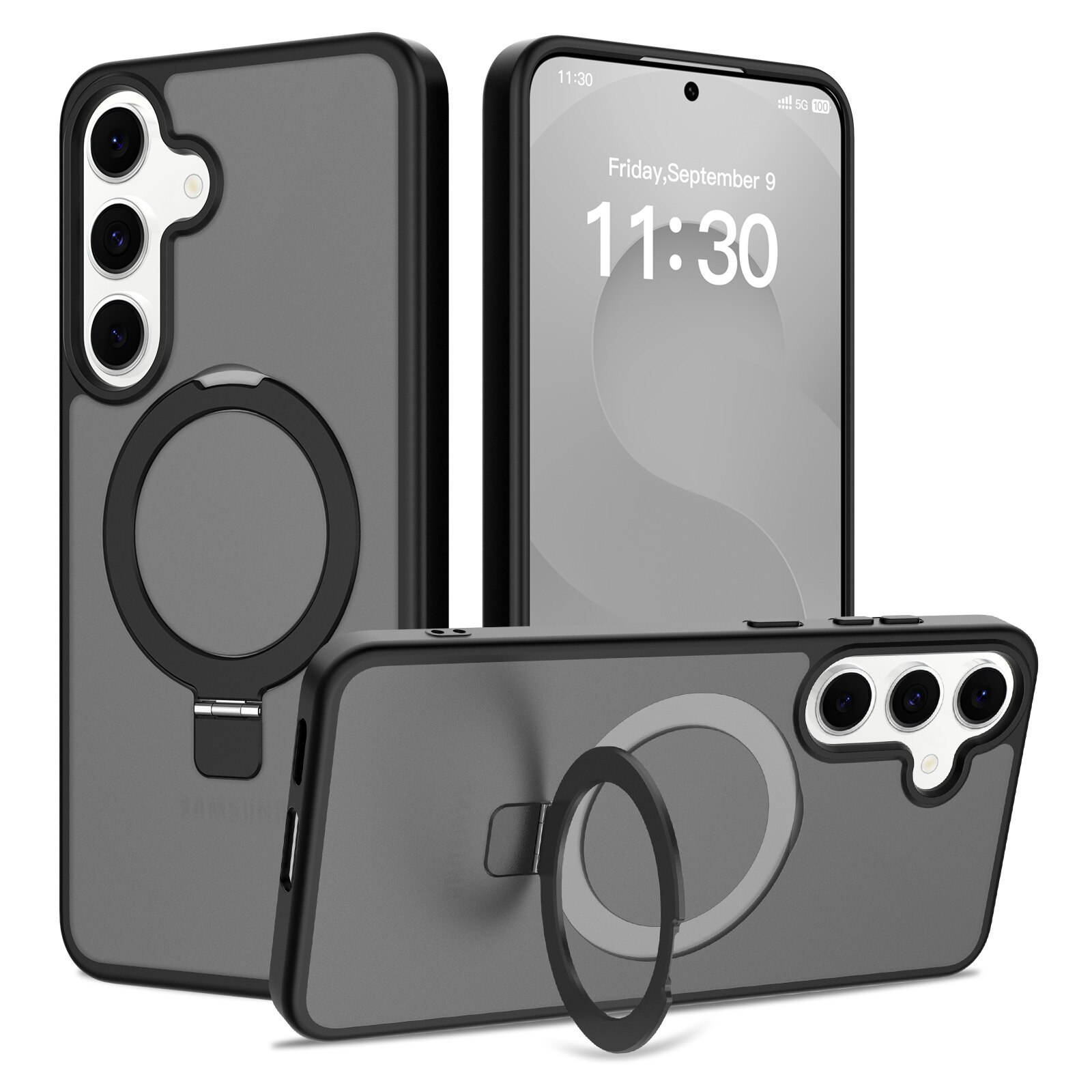 Samsung Galaxy S25 FE Hybrid Case Magnetic Ring Black