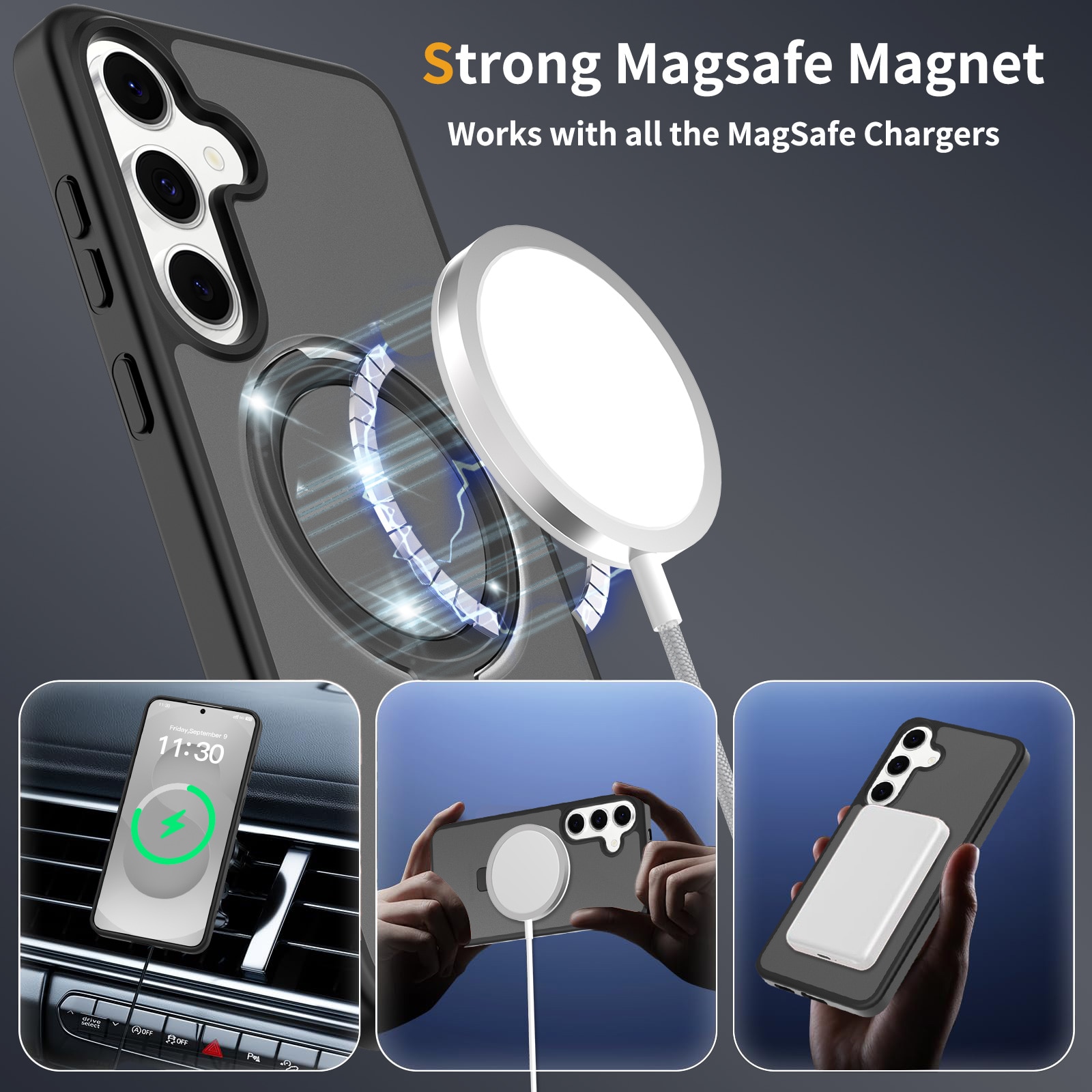 Samsung Galaxy S25 FE Hybrid Case Magnetic Ring Black